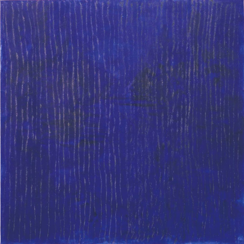 Roy Nicholson, Gloaming # 1, 1998. acrylic and specular hematite on linen. 48 x 48 inches