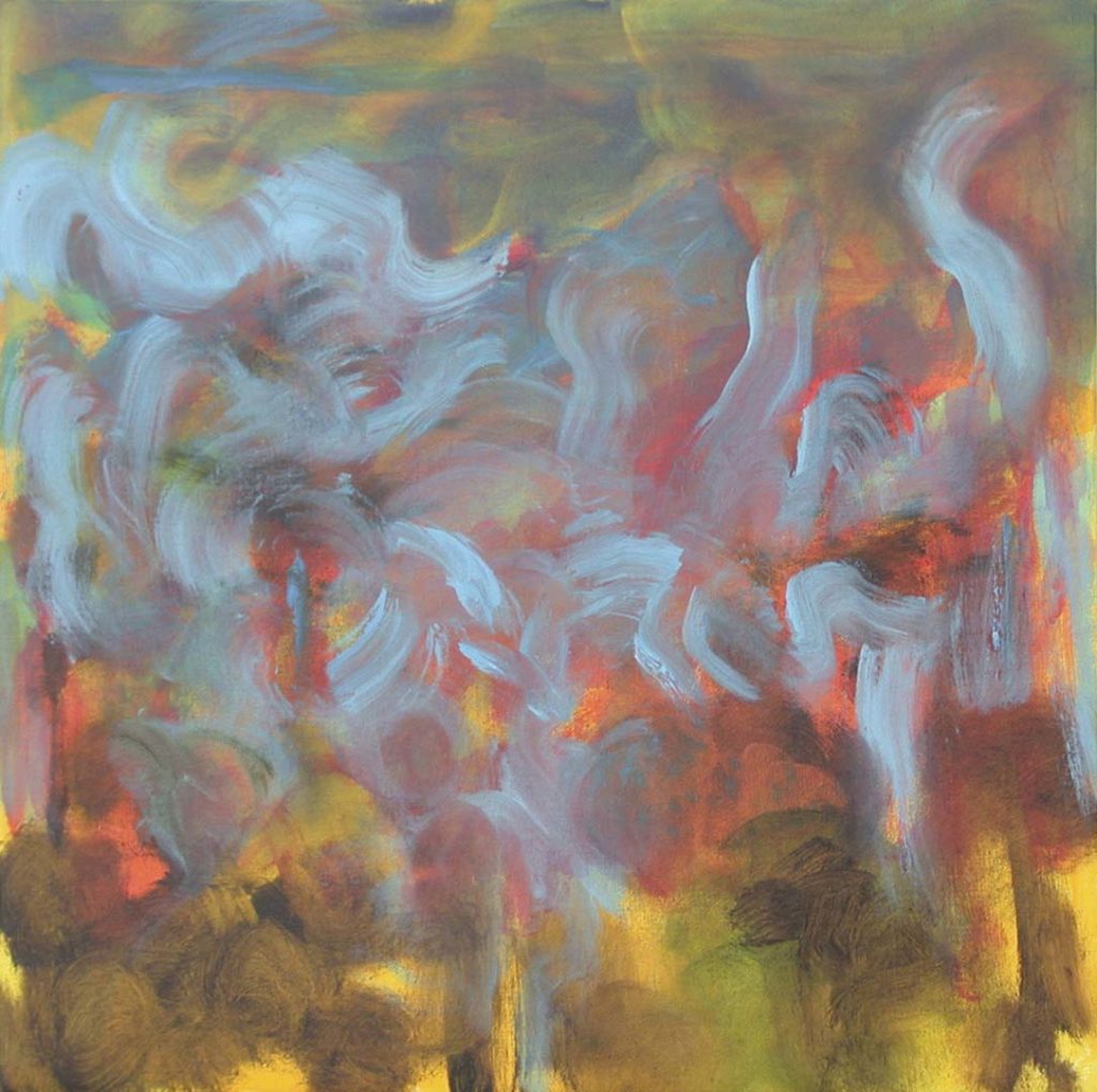 Roy Nicholson, E,L’s Gloaming #34, 2005, acrylic and oil on linen, 24 x 24 inches.